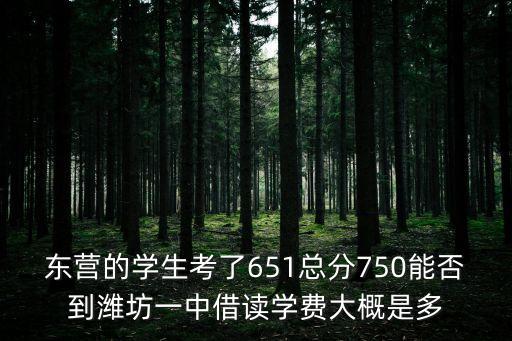 东营的学生考了651总分750能否到潍坊一中借读学费大概是多