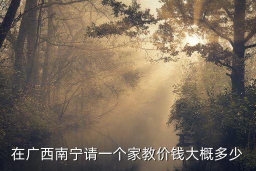 在广西南宁请一个家教价钱大概多少