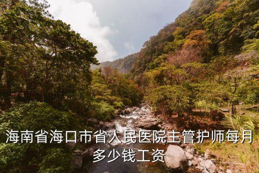 主管护师证挂靠多少钱，海南省海口市省人民医院主管护师每月多少钱工资