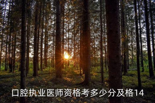 口腔执业医师资格考多少分及格14