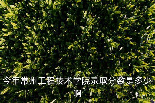 今年常州工程技术学院录取分数是多少啊