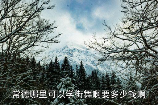 常德哪里可以学街舞啊要多少钱啊