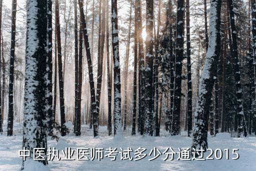 中医执业医师考试多少分通过2015