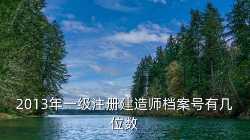 2013年一级注册建造师档案号有几位数