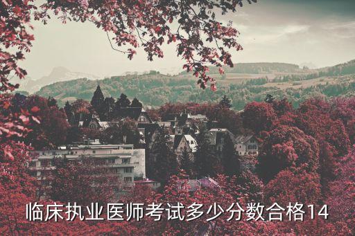 临床执业医师考试多少分数合格14