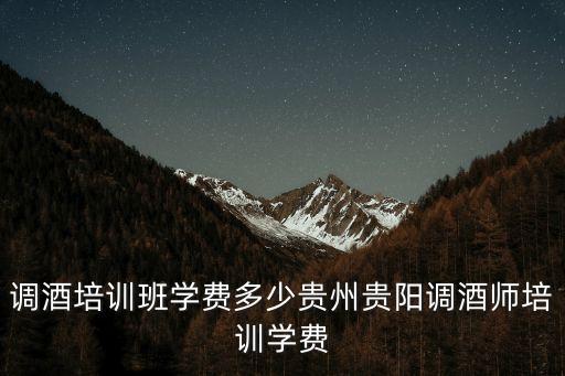 调酒培训班学费多少贵州贵阳调酒师培训学费