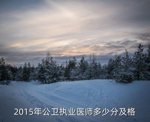 2015年公卫执业医师多少分及格