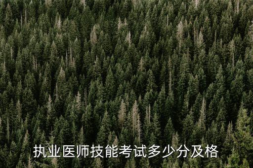 执业医师技能考试多少分及格