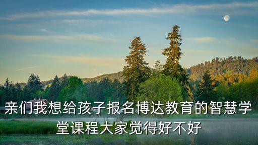 亲们我想给孩子报名博达教育的智慧学堂课程大家觉得好不好