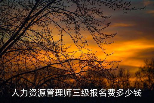 三级人力资源师报名费多少，人力资源管理师三级报名费多少钱