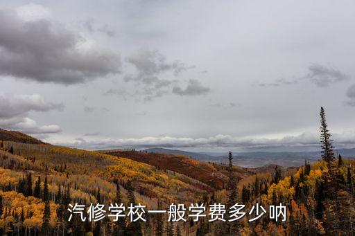 汽修学校一般学费多少呐