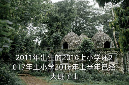 2011年出生的2016上小学还2017年上小学2016年上半年已经大班了山