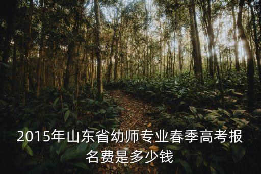 2015年山东省幼师专业春季高考报名费是多少钱