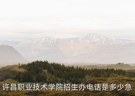 许昌职业技术学院招生办电话是多少急
