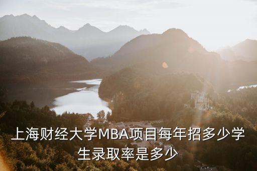 上海财经大学MBA项目每年招多少学生录取率是多少