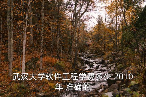 武汉大学软件工程学费多少 2010年 准确的