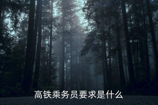 高铁乘务员要求是什么