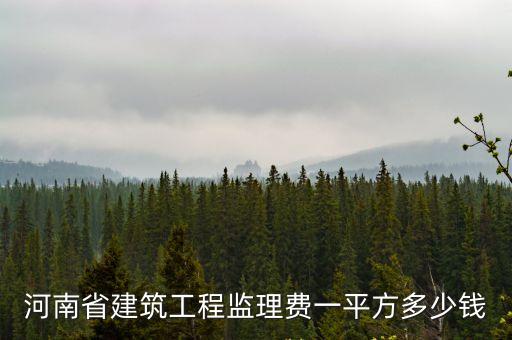 天水建筑工程监理费每平米多少，工程质量监督费是多少元平方
