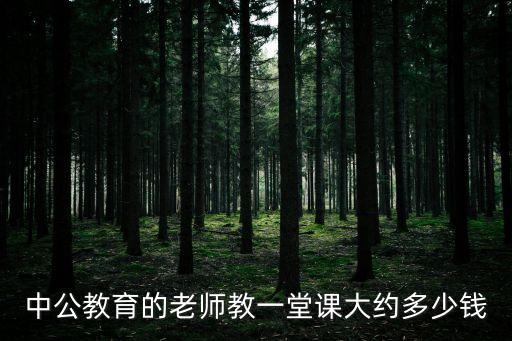 中公教育的老师教一堂课大约多少钱