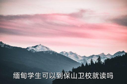 缅甸学生可以到保山卫校就读吗