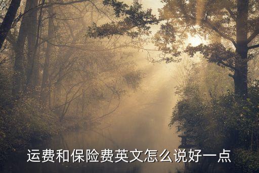 运费和保险费英文怎么说好一点