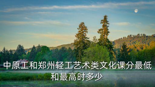 中原工和郑州轻工艺术类文化课分最低和最高时多少