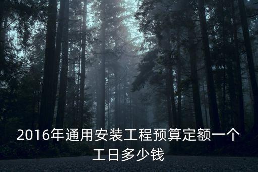 2016年通用安装工程预算定额一个工日多少钱