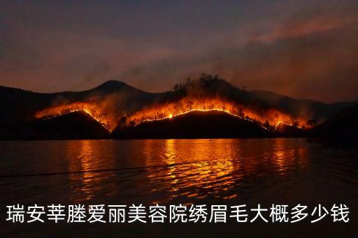 瑞安莘塍爱丽美容院绣眉毛大概多少钱