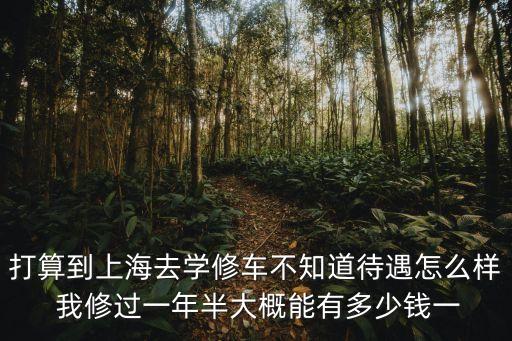 上海学修车多少钱，去上海学汽修当学徒一个月能那多少钱