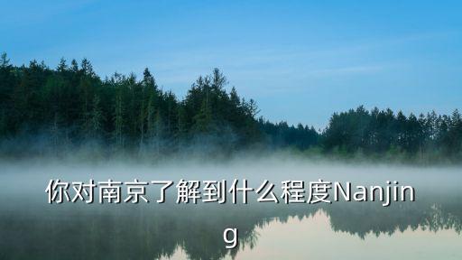你对南京了解到什么程度Nanjing