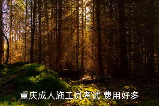 重庆成人施工员考试 费用好多