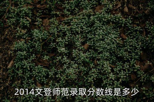 2014文登师范录取分数线是多少