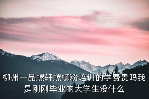 柳州一品螺轩螺蛳粉培训的学费贵吗我是刚刚毕业的大学生没什么