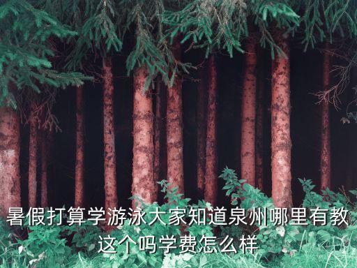 暑假打算学游泳大家知道泉州哪里有教这个吗学费怎么样