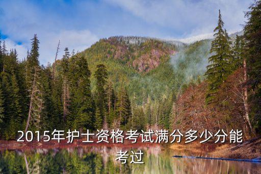 护资分多少能过今年，2016年护士资格证总分是多少