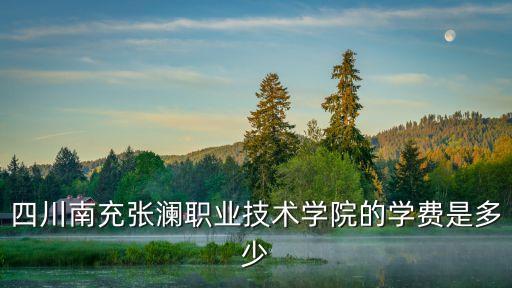 四川南充张澜职业技术学院的学费是多少