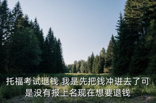 托福考试退钱 我是先把钱冲进去了可是没有报上名现在想要退钱
