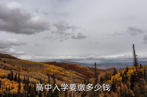 高中入学要缴多少钱
