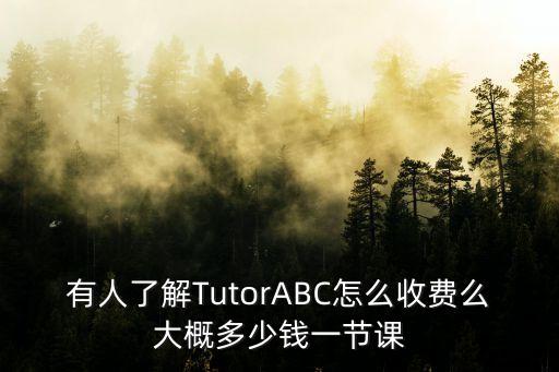 有人了解TutorABC怎么收费么大概多少钱一节课