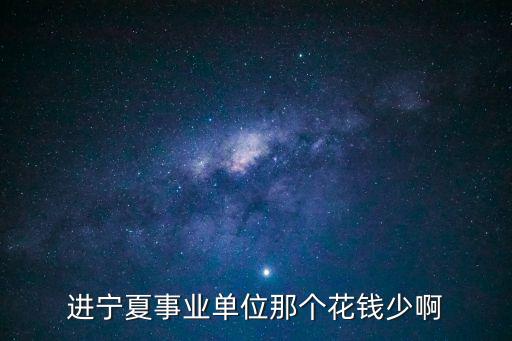 进宁夏事业单位那个花钱少啊