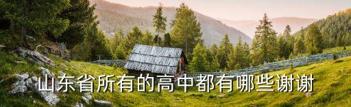 山东省所有的高中都有哪些谢谢