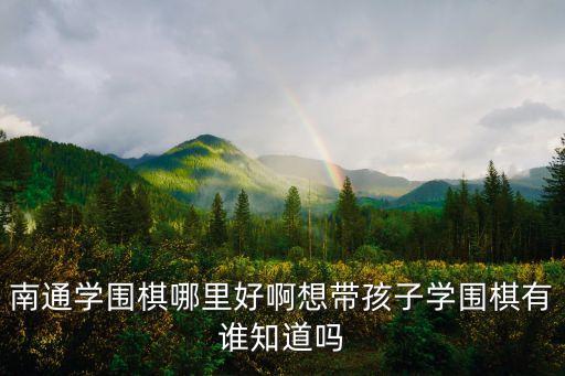 南通学围棋哪里好啊想带孩子学围棋有谁知道吗