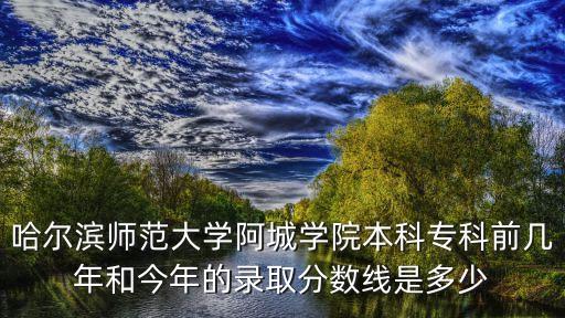 哈尔滨师范大学阿城学院本科专科前几年和今年的录取分数线是多少