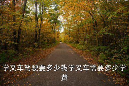 学叉车驾驶要多少钱学叉车需要多少学费