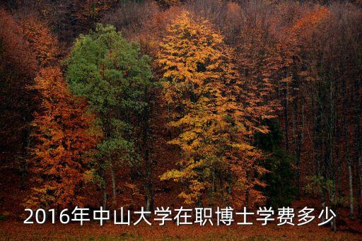 2016年中山大学在职博士学费多少