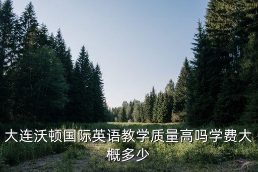 大连沃顿国际英语教学质量高吗学费大概多少