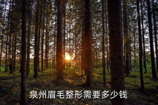泉州眉毛整形需要多少钱