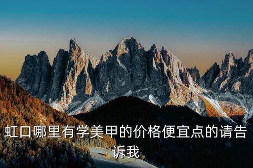 虹口哪里有学美甲的价格便宜点的请告诉我