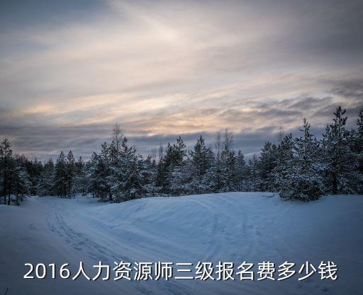 2016人力资源师三级报名费多少钱
