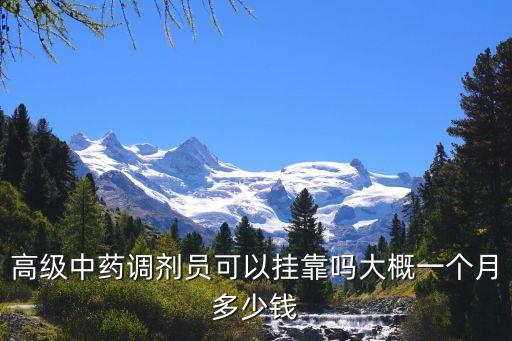 高级中药调剂员可以挂靠吗大概一个月多少钱